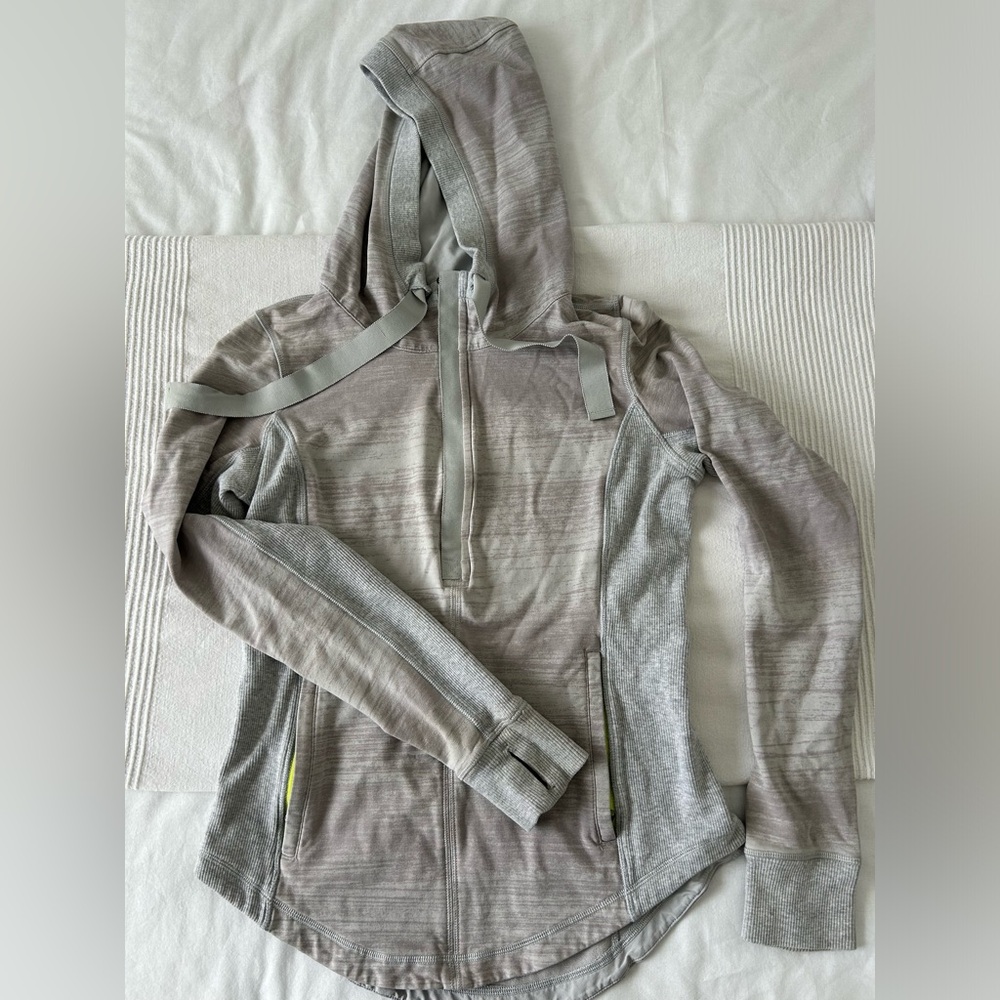 Lululemon silver spoon grey Post Sweat Pullover 1/2 zip neck hoodie sweatshirt